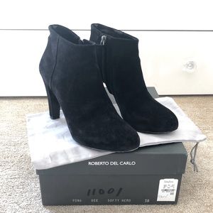 Roberto Del Carlo Black Suede Booties